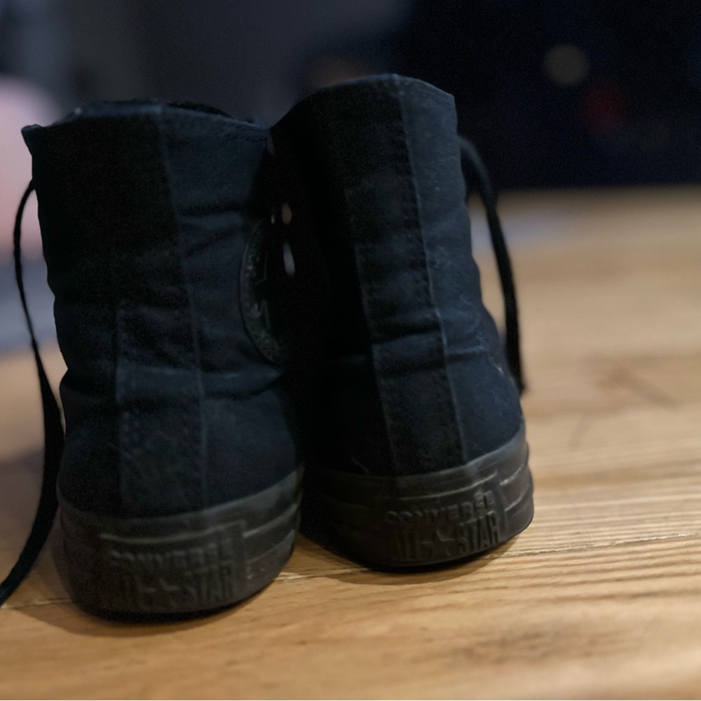 All-Black High Top Converse Chuck Taylor all star women’s size 8 Canvas Sneakers - Picture 5 of 8